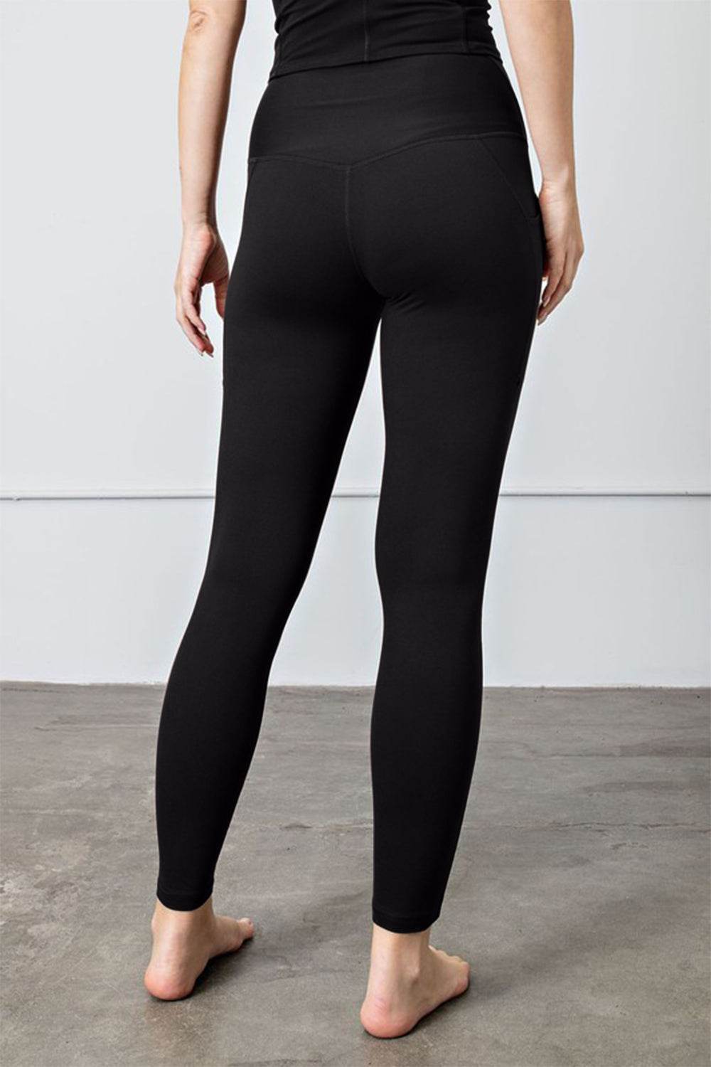 Faith Apparel High Waist Wide Waistband Leggings - Delanoir