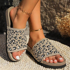 Leopard Open Toe Sandals - Delanoir