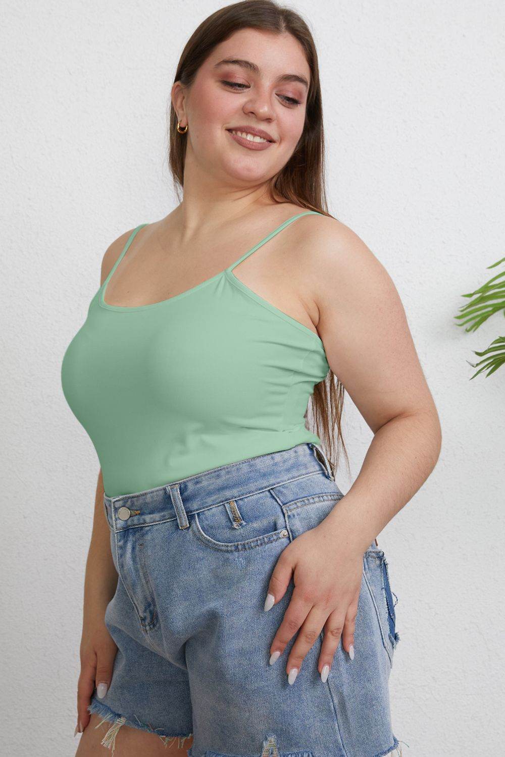 Basic Bae Full Size Round Neck Slim Cami - Delanoir