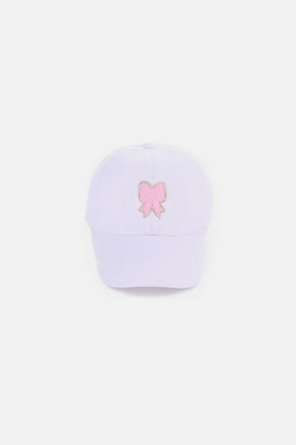 Zenana Ribbon Bow Chenille Patch Baseball Cap - Delanoir