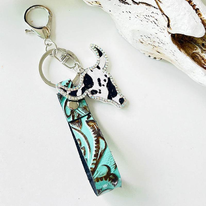 Rhinestone Bull Keychain - Delanoir