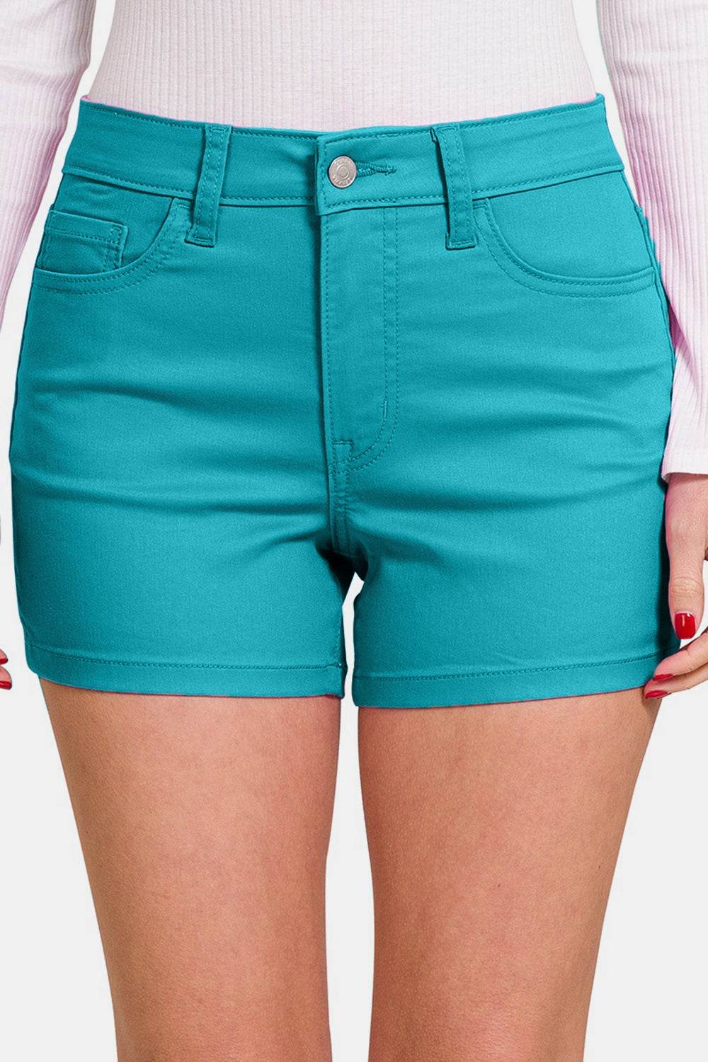 Zenana High Waist Denim Shorts - Delanoir