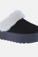 Weeboo Thick Bottom Fur Trim Snow Slippers - Delanoir