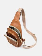 PU Leather Adjustable Strap Crossbody Bag - Delanoir