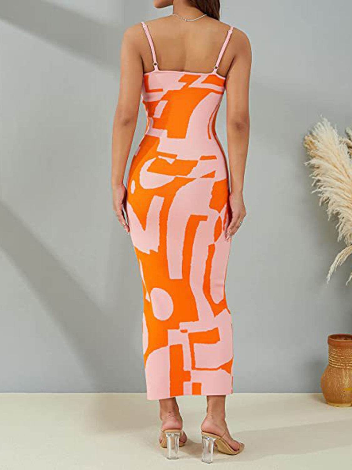 Spaghetti Strap Maxi Sweater Dress - Delanoir