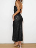 Sequin Cutout Tube Dress - Delanoir