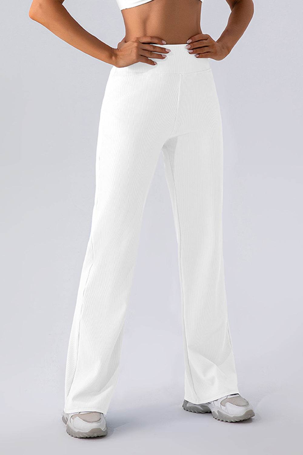 High Waist Straight Active Pants - Delanoir