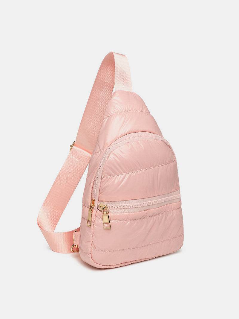 Quilted Adjustable Strap Puffy Sling Bag - Delanoir