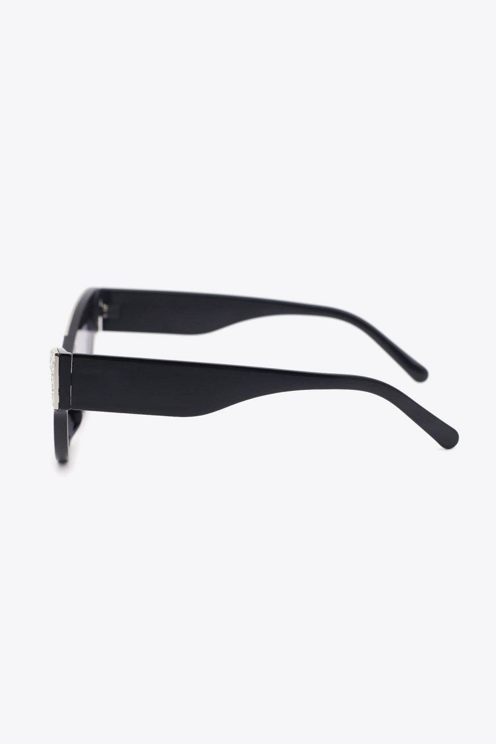 UV400 Rhinestone Trim Cat-Eye Sunglasses - Delanoir