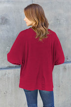 Double Take Full Size Round Neck Long Sleeve T-Shirt - Delanoir