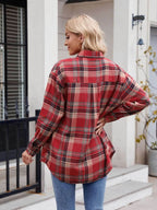 Mandy Plaid Button Up Long Sleeve Shirt - Delanoir