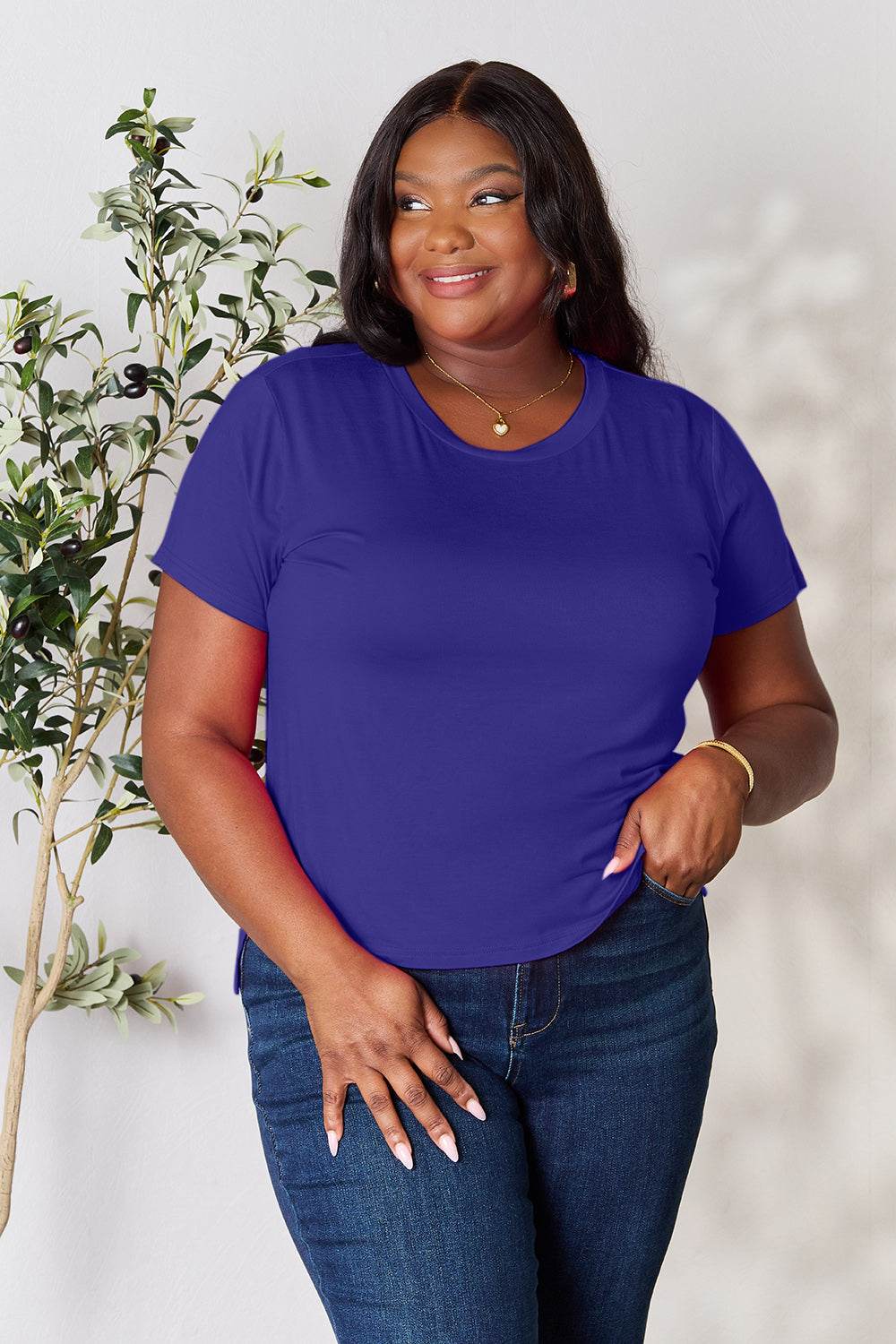 Basic Bae Full Size Round Neck Short Sleeve T-Shirt - Delanoir