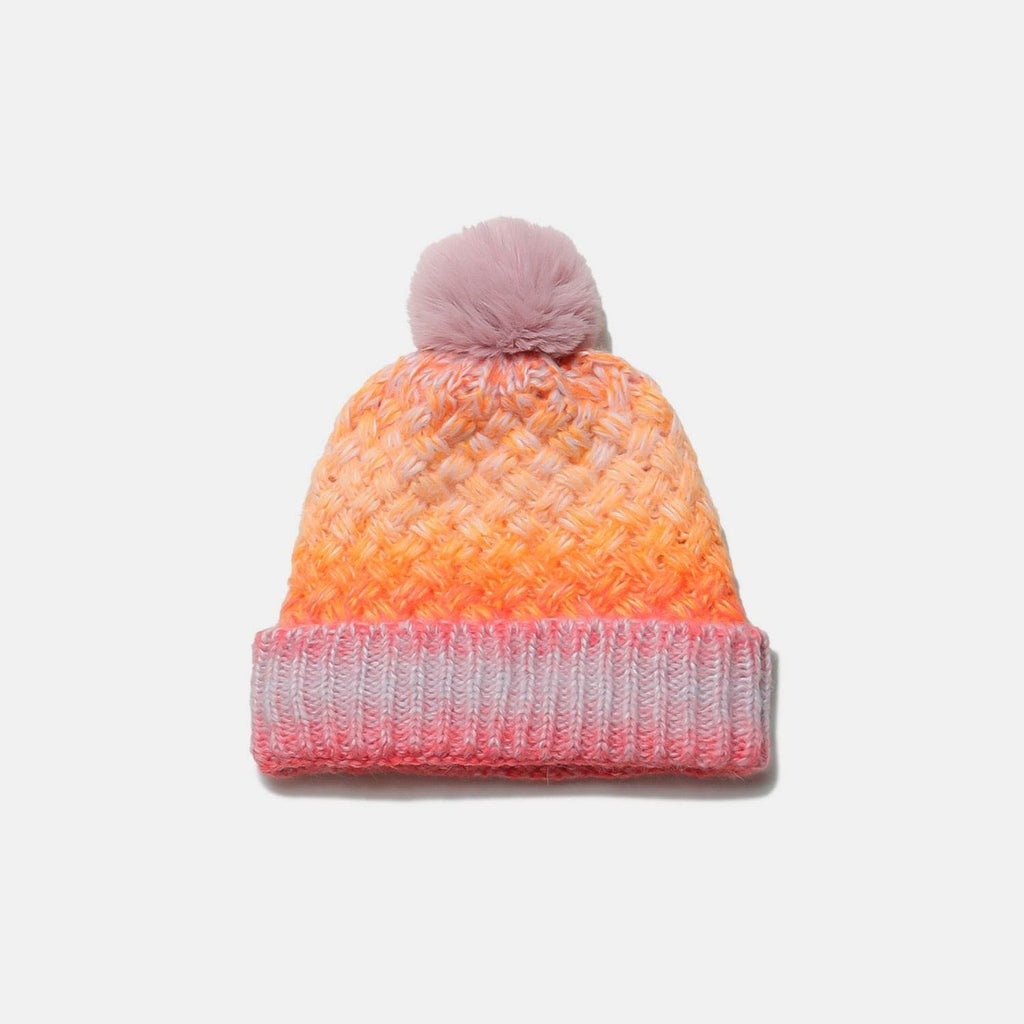 Gradient Knit Hat with Pompom - Delanoir