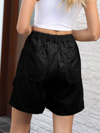 Pocketed High Waist Denim Shorts - Delanoir