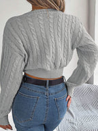 Twisted Cable-Knit V-Neck Sweater - Delanoir