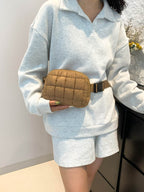 Bubble Texture Adjustable Strap Crossbody Bag - Delanoir
