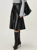 High Waist Skirt with Zipper - Delanoir