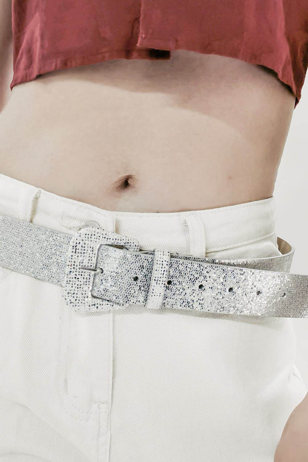 Glitter PU Leather Belt - Delanoir