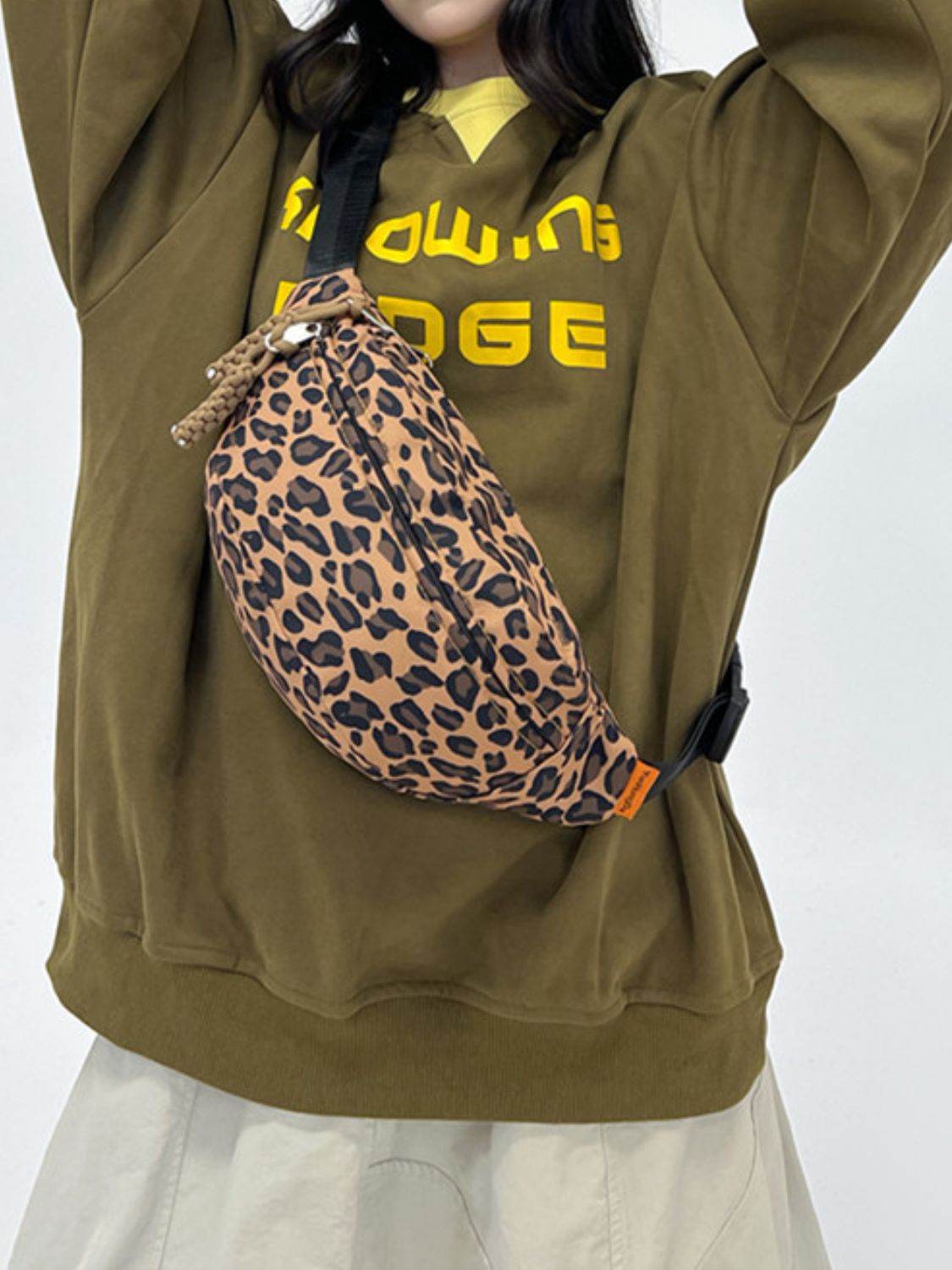 Leopard Nylon Crossbody Bag - Delanoir