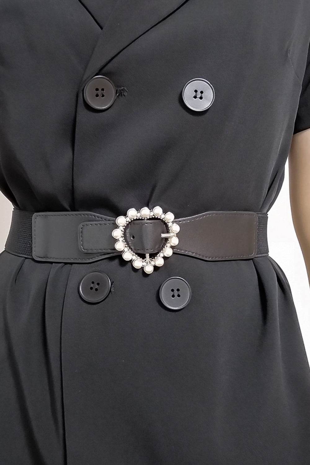 Pearl Heart Buckle Elastic Belt - Delanoir