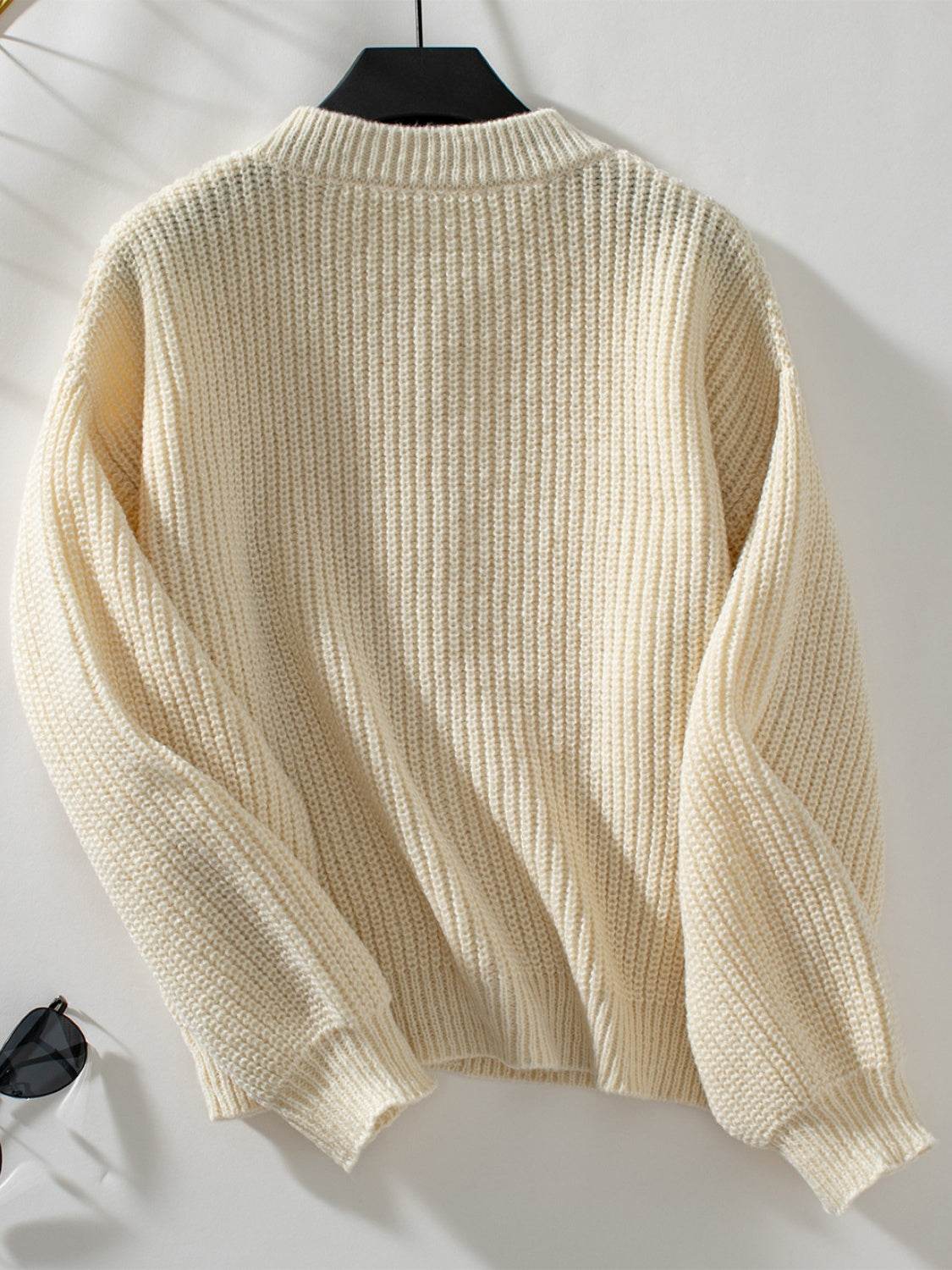 Button Down Long Sleeve Cardigan - Delanoir