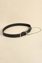 PU Leather Alloy Chain Belt - Delanoir