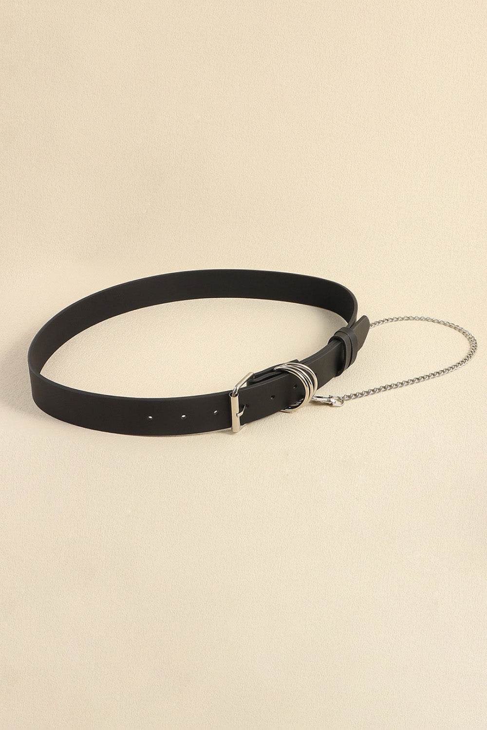 PU Leather Alloy Chain Belt - Delanoir