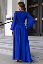 Twist Front Cutout Long Sleeve Dress - Delanoir