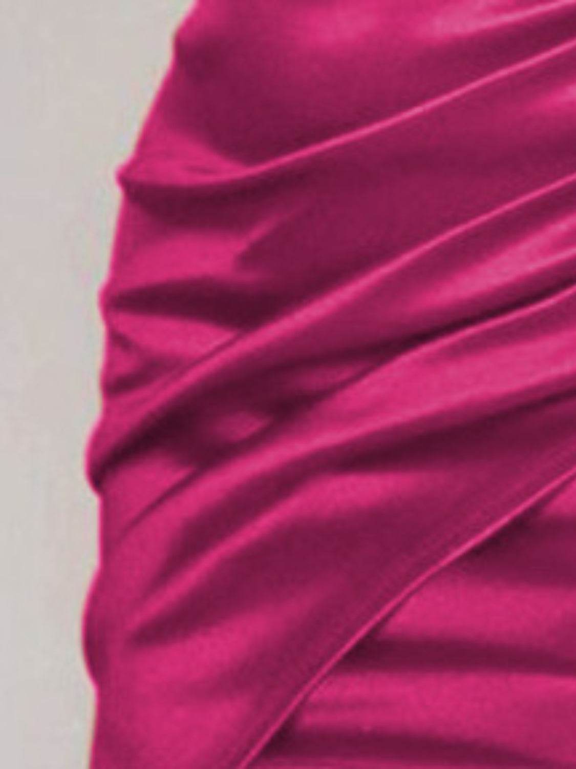 Ruched Spaghetti strap Wrap Dress - Delanoir