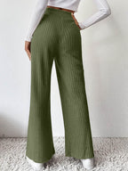 Ribbed High Waist Pants - Delanoir