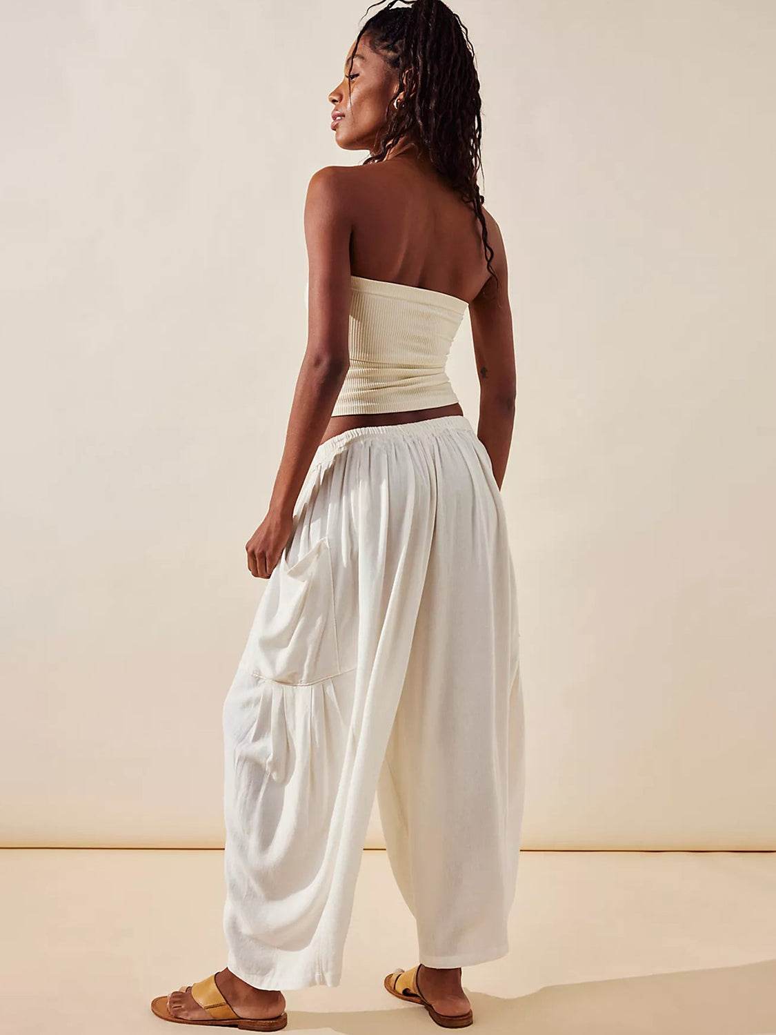 Full Size Wide Leg Pants with Pockets - Delanoir