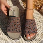 Leopard Open Toe Sandals - Delanoir