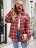 Mandy Plaid Button Up Long Sleeve Shirt - Delanoir