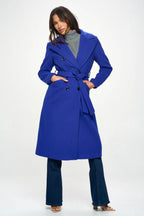 Coalition LA Double-Breasted Longline Coat with Belt - Delanoir