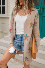 Angel Wings Star Open Front Long Sleeve Cardigan - Delanoir