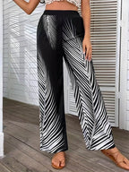 Printed Wide Leg Pants - Delanoir