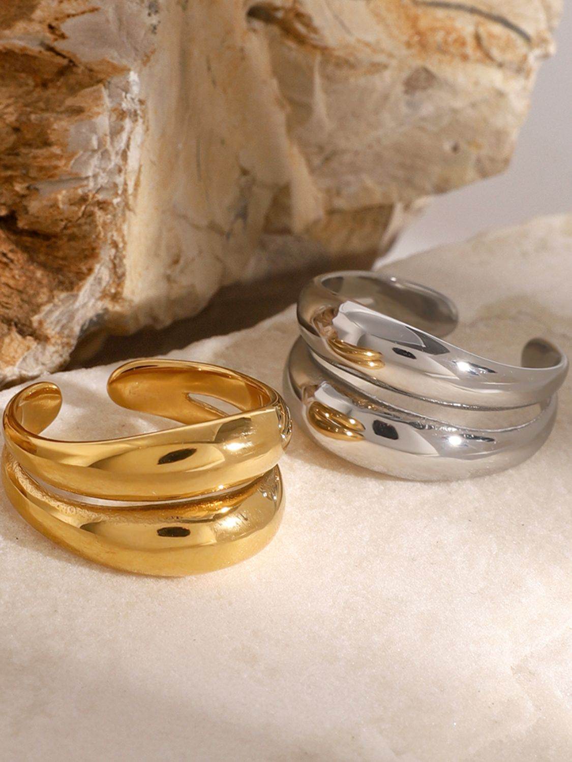 Stainless Steel Double-Layered Ring - Delanoir