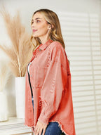 Distressed Raw Hem Denim Jacket - Delanoir