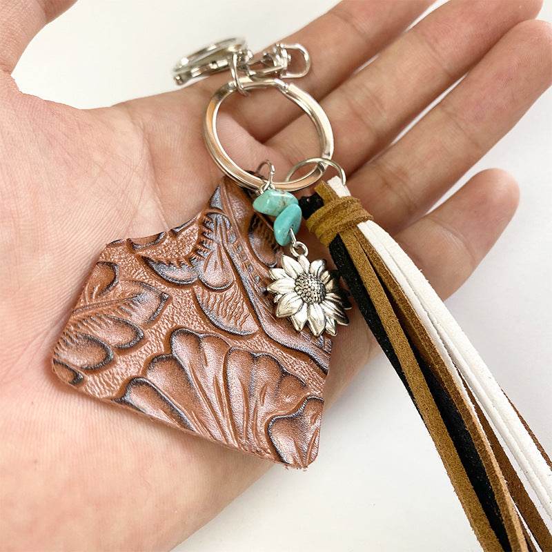 Turquoise Fringe Detail Key Chain - Delanoir