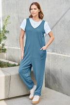 Double Take Full Size Sleeveless Straight Jumpsuit - Delanoir