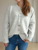 Button Down Long Sleeve Cardigan - Delanoir