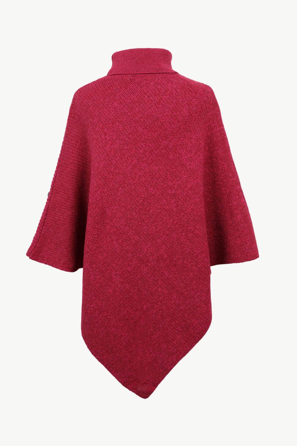 Turtleneck Buttoned Poncho - Delanoir