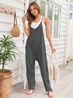 V-Neck Spaghetti Strap Jumpsuit - Delanoir