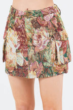 American Bazi Jacquard Weave Cargo Pocket Skirt - Delanoir