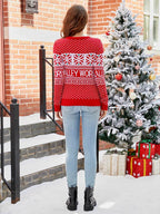 Christmas Theme Round Neck Sweater - Delanoir