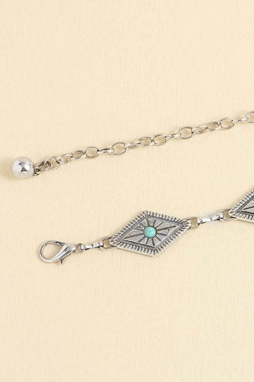 Vintage Turquoise Alloy Belt - Delanoir