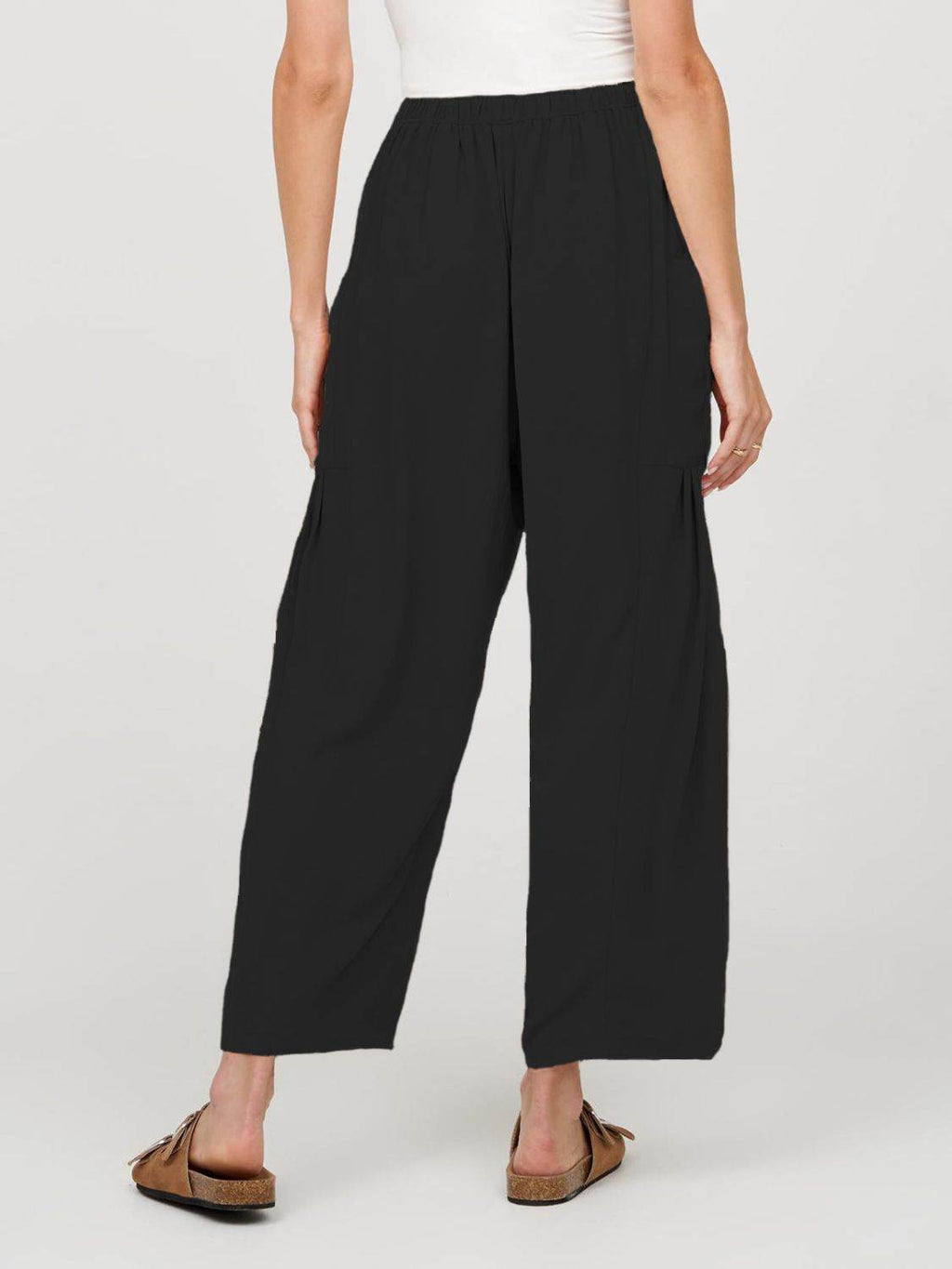 Full Size Wide Leg Pants with Pockets - Delanoir