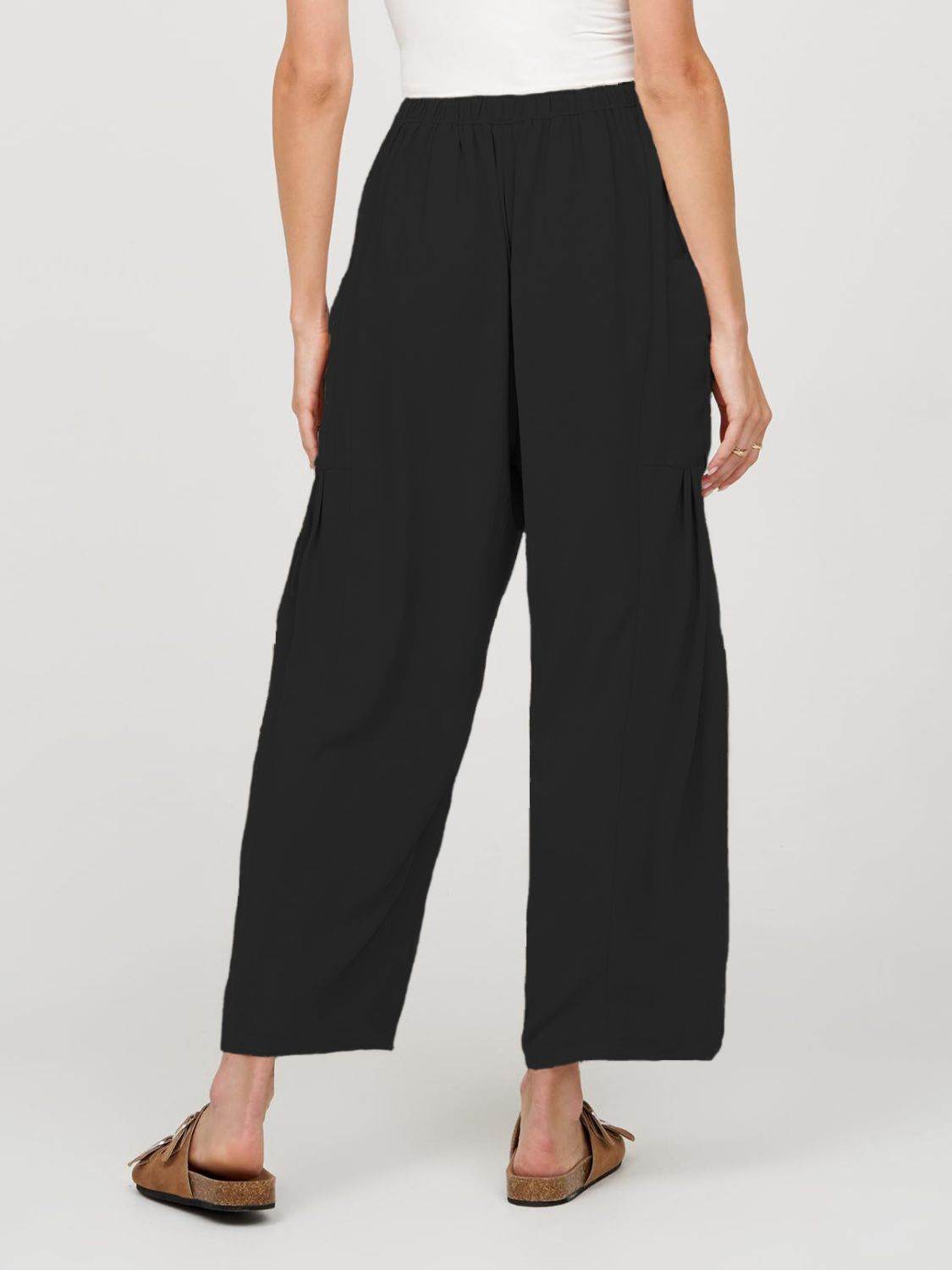 Full Size Wide Leg Pants with Pockets - Delanoir