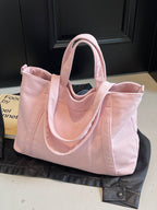 Corduroy Solid Large Tote Bag - Delanoir