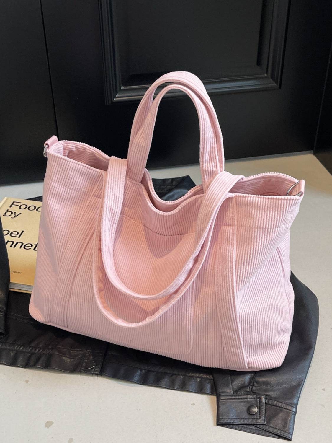 Corduroy Solid Large Tote Bag - Delanoir